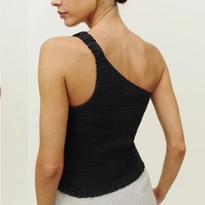 Reformation Charcoal Ribbed Knit Top
